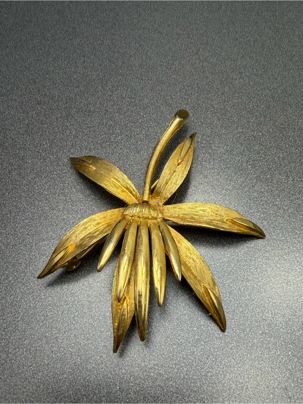 Vintage Coro Gold Orchid Leaf Brooch
